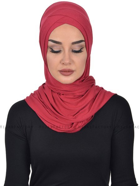 Sofia - Hijab De Algodón Práctico Burdeos