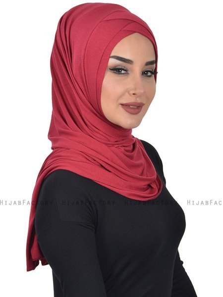 Sofia - Hijab De Algodón Práctico Burdeos