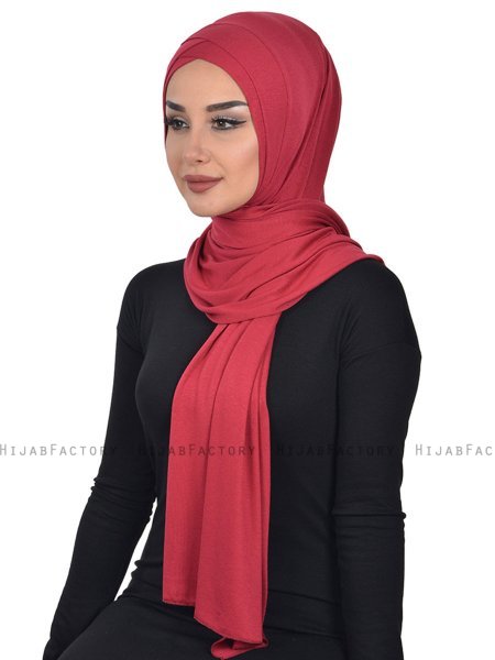 Sofia - Hijab De Algodón Práctico Burdeos