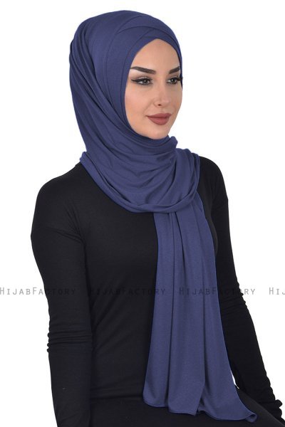 Sofia - Hijab De Algodón Práctico Azul Marino