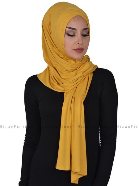 Sofia - Hijab De Algodón Práctico Mostaza