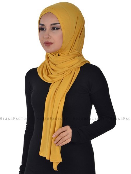 Sofia - Hijab De Algodón Práctico Mostaza