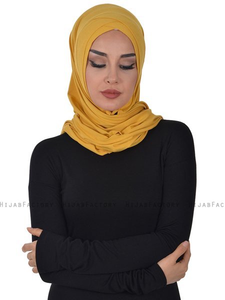 Sofia - Hijab De Algodón Práctico Mostaza