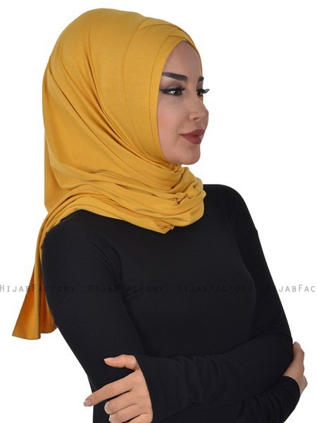 Sofia - Hijab De Algodón Práctico Mostaza