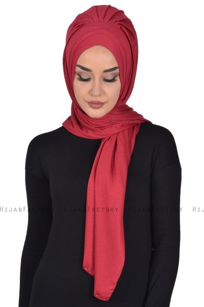 Tamara - Hijab De Algodón Práctico Burdeos