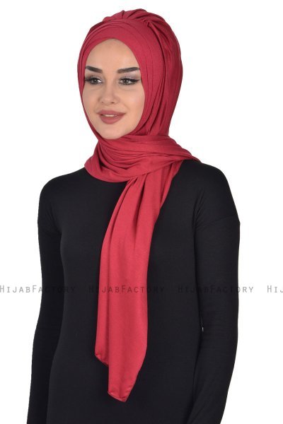 Tamara - Hijab De Algodón Práctico Burdeos