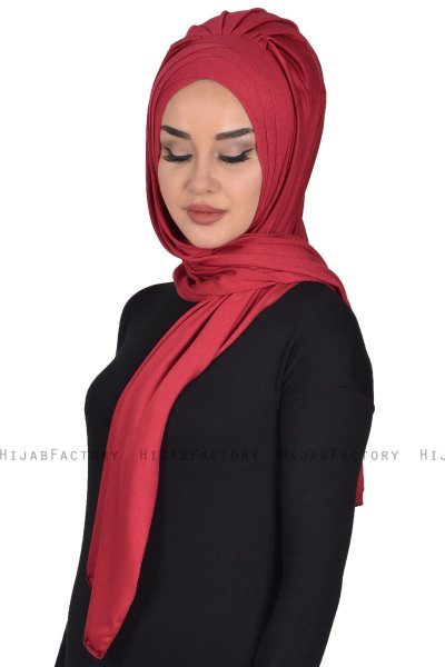 Tamara - Hijab De Algodón Práctico Burdeos