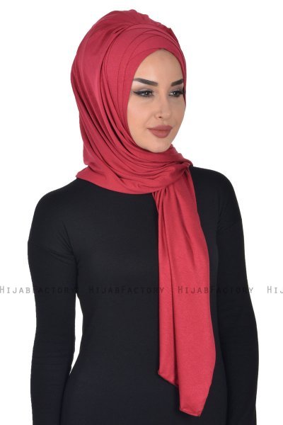 Tamara - Hijab De Algodón Práctico Burdeos