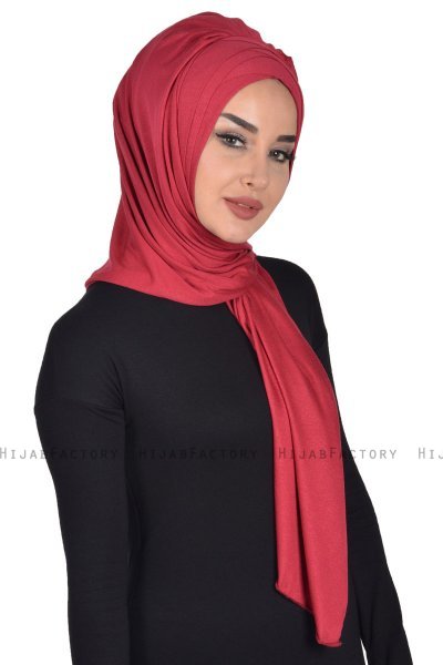 Tamara - Hijab De Algodón Práctico Burdeos