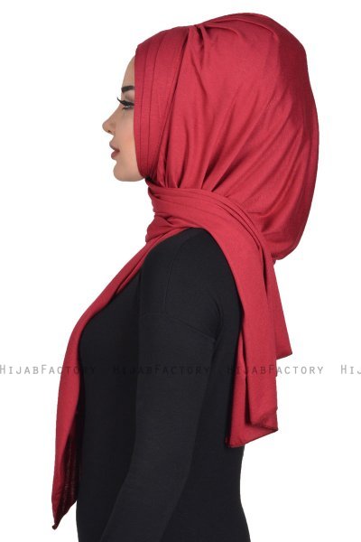 Tamara - Hijab De Algodón Práctico Burdeos