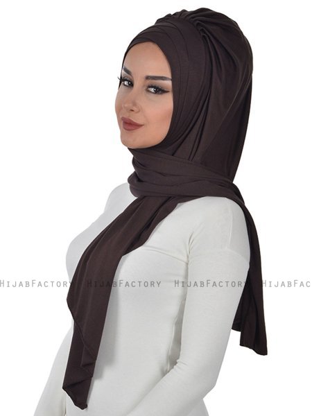 Tamara - Hijab De Algodón Práctico Marrón