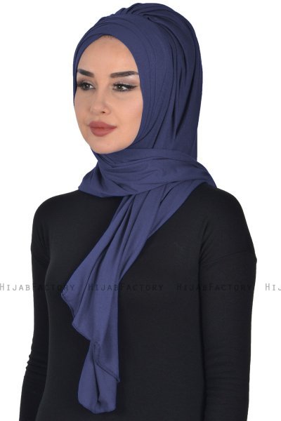 Tamara - Hijab De Algodón Práctico Azul Marino