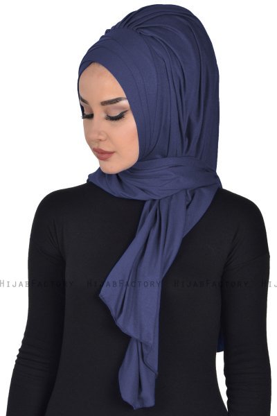 Tamara - Hijab De Algodón Práctico Azul Marino