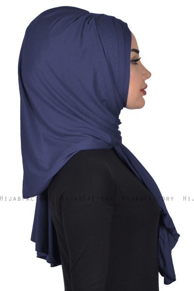 Tamara - Hijab De Algodón Práctico Azul Marino