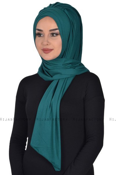 Tamara - Hijab De Algodón Práctico Verde Oscuro