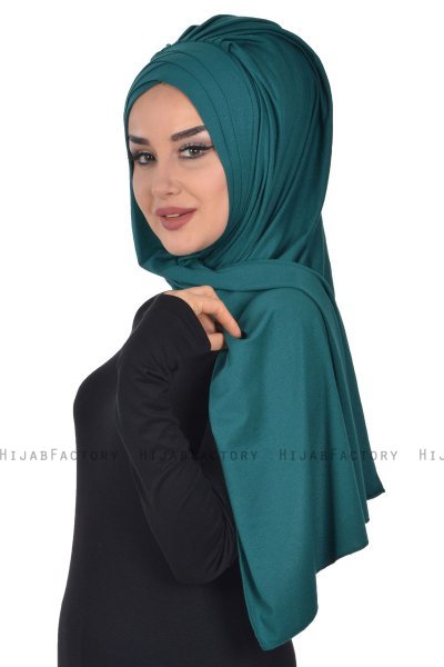 Tamara - Hijab De Algodón Práctico Verde Oscuro