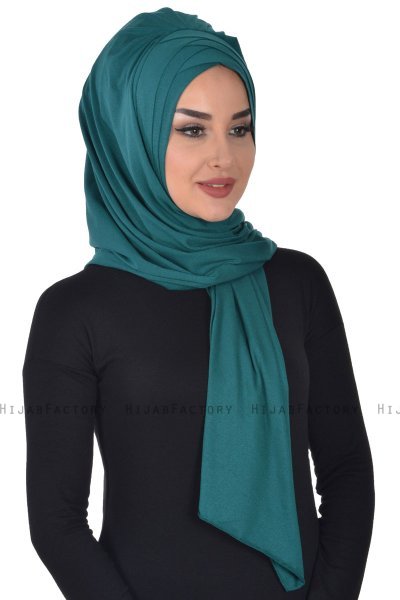 Tamara - Hijab De Algodón Práctico Verde Oscuro