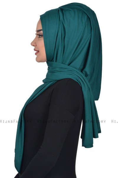 Tamara - Hijab De Algodón Práctico Verde Oscuro