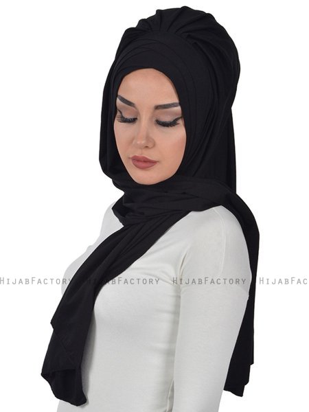Tamara - Hijab De Algodón Práctico Negro