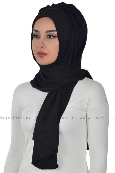 Tamara - Hijab De Algodón Práctico Negro