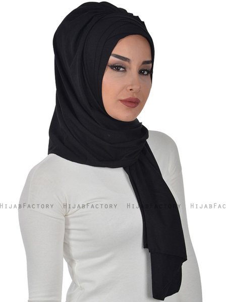 Tamara - Hijab De Algodón Práctico Negro