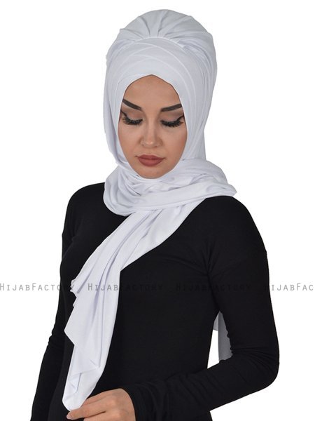 Tamara - Hijab De Algodón Práctico Blanco