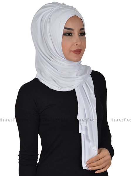 Tamara - Hijab De Algodón Práctico Blanco