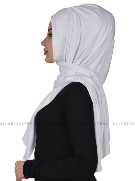 Tamara - Hijab De Algodón Práctico Blanco