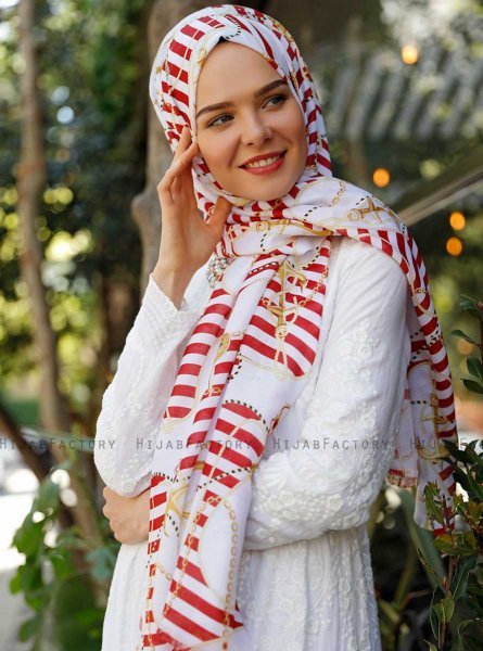 Ulima - Hijab Estampado Rojo - Sal Evi