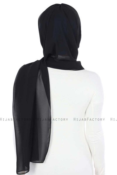 Vera - Hijab Chiffon Práctico Azul & Negro