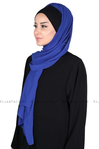 Vera - Hijab Chiffon Práctico Negro & Azul