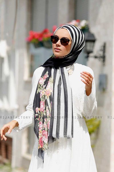 Vezna - Hijab Estampado Negro - Sal Evi