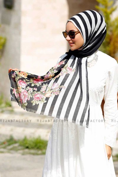 Vezna - Hijab Estampado Negro - Sal Evi