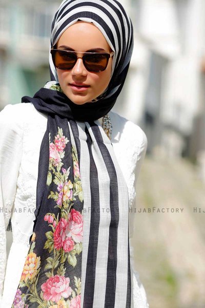 Vezna - Hijab Estampado Negro - Sal Evi