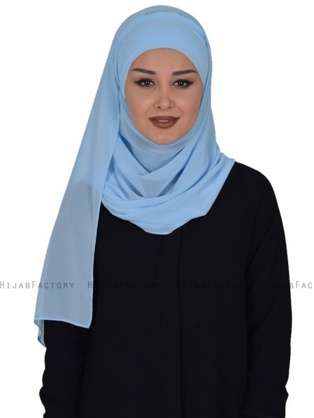 Viola Ljusblå Chiffon Hijab Ayse Turban 325519-1