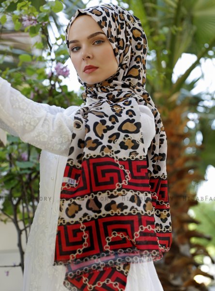 Nadida - Hijab Estampado Rojo - Sal Evi