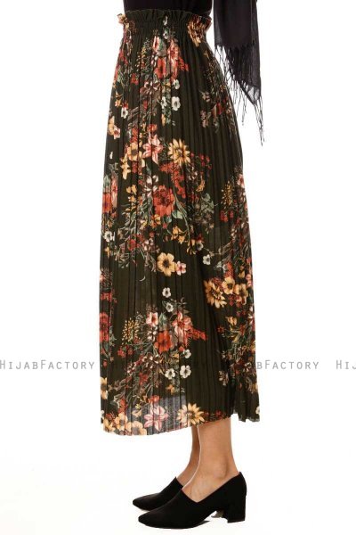 Yamina - Falda Floral Caqui - Burun