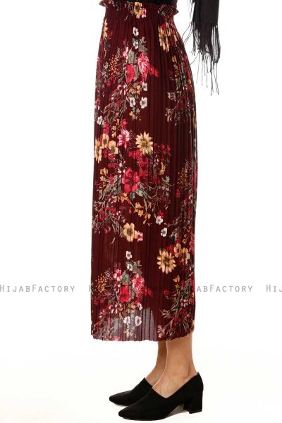 Yamina - Falda Floral Púrpura - Burun