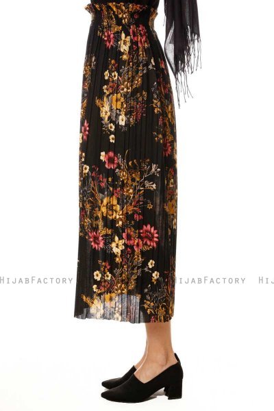 Yamina - Falda Floral Negro - Burun