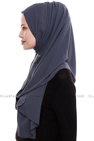 Yara - Hijab Crepe One-Piece Práctico Antracita