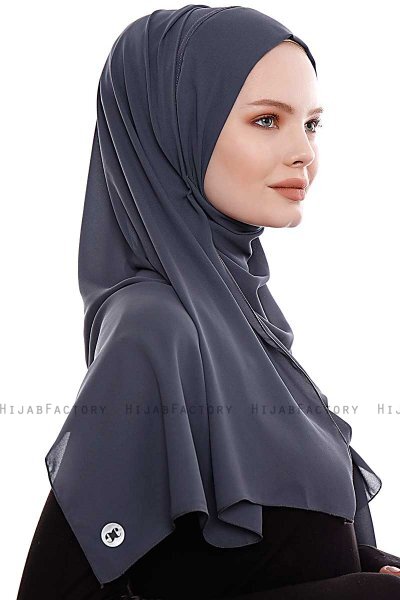 Yara - Hijab Crepe One-Piece Práctico Antracita