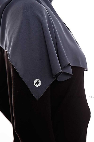 Yara - Hijab Crepe One-Piece Práctico Antracita