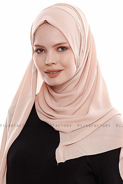 Yara - Hijab Crepe One-Piece Práctico Beige