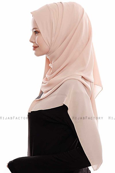 Yara - Hijab Crepe One-Piece Práctico Beige