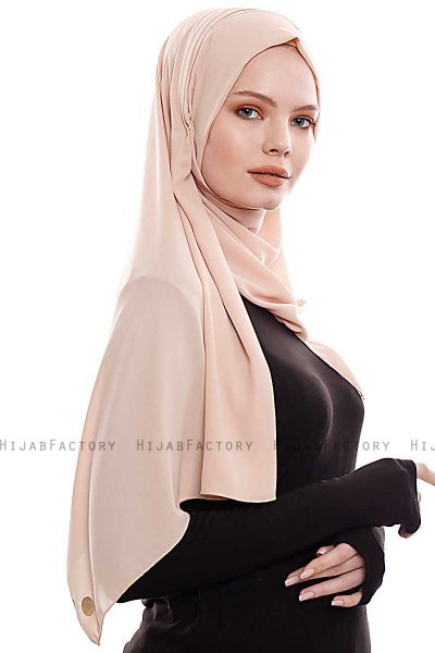 Yara - Hijab Crepe One-Piece Práctico Beige