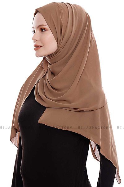 Yara - Hijab Crepe One-Piece Práctico Marrón