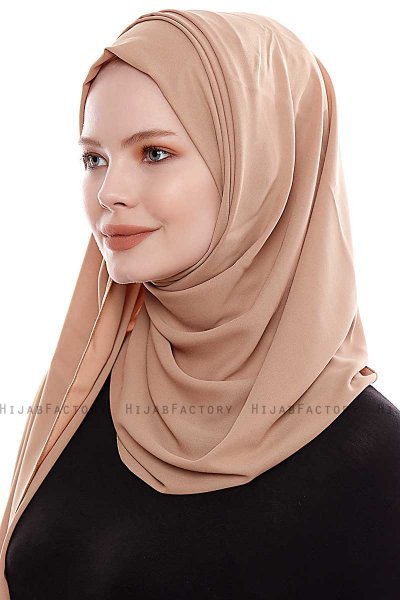 Yara - Hijab Crepe One-Piece Práctico Camel