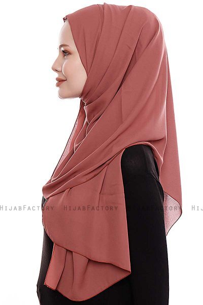 Yara - Hijab Crepe One-Piece Práctico Clay