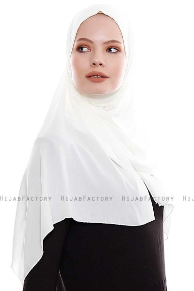 Yara - Hijab Crepe One-Piece Práctico Crema