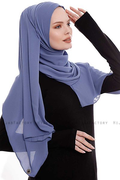 Yara - Hijab Crepe One-Piece Práctico Índigo